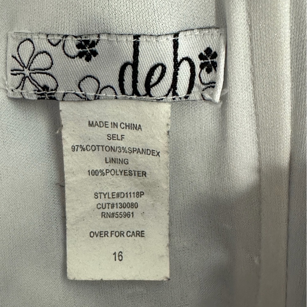 Deb Blue White Floral Strapless Ruffle Dress Y2K Mini Party Summer 16 SEE NOTE - Picture 5 of 8